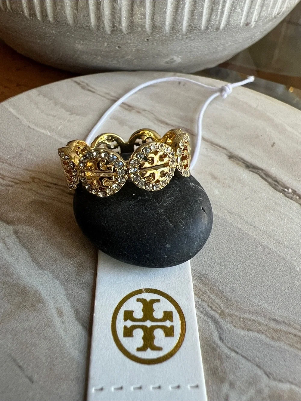 Tory Burch Miller Pave Ring Size 8